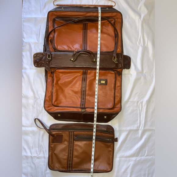 LAND Vintage Leather Garment Bag Luggage +small case - Picture 11 of 17